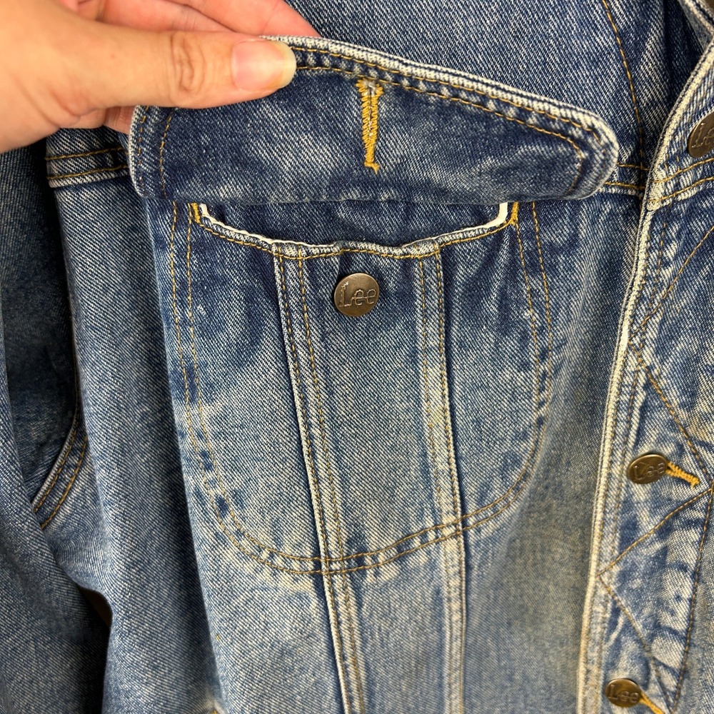 Vintage 90's Lee Jeans Denim Fleece-Lined Work Jacket – Men's XXL - Picture 5 of 8